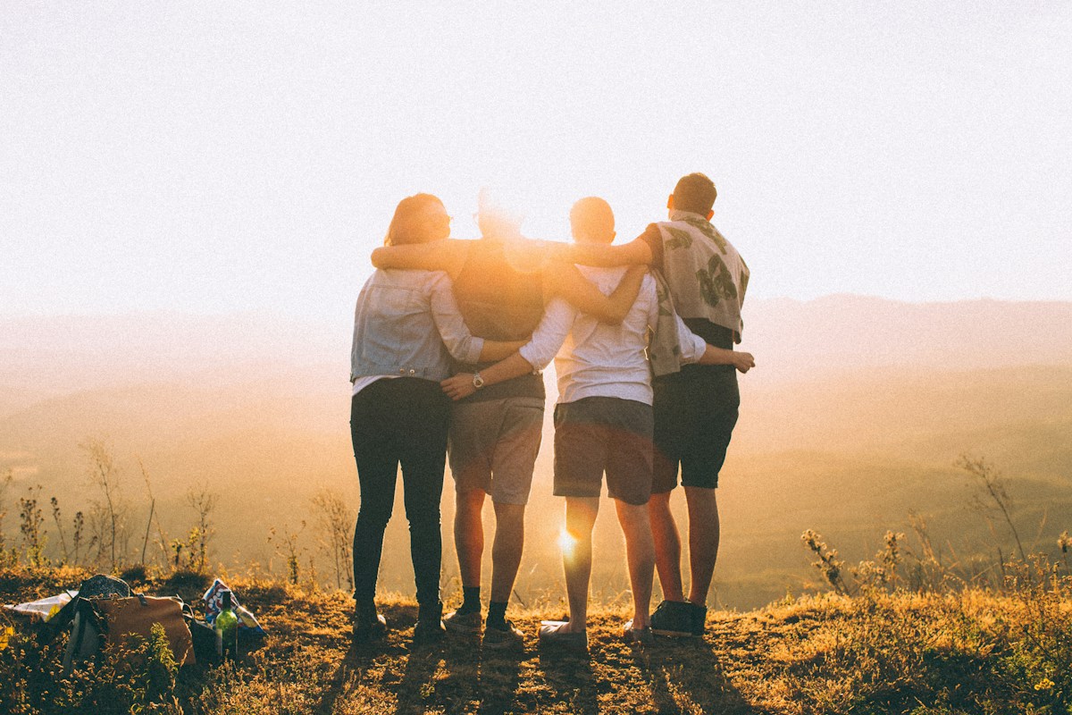 Family and friends sharing time together outdoors